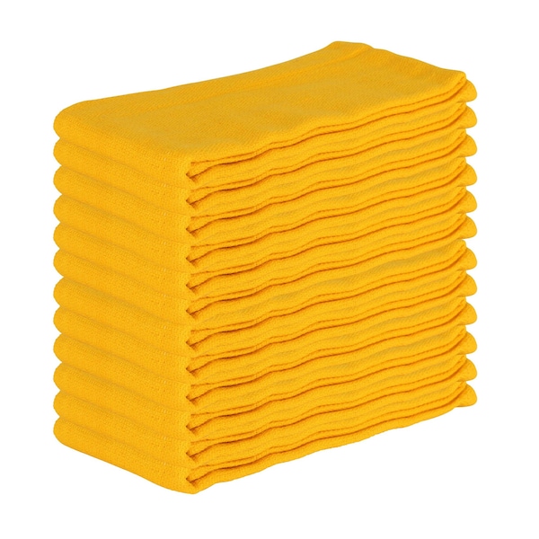 Huck Towels - 16 x 26 - Yellow  12 Pack, 12PK